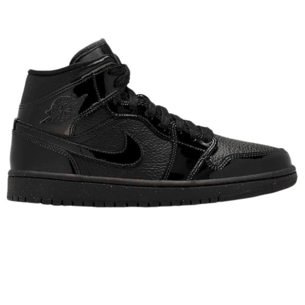 WNS AIR JORDAN 1 MID- PATENT SE TRIPLE BLACK
